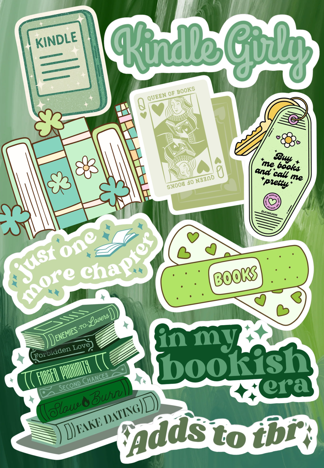 Mean Green Kindle Insert - Book Lover's Reading Accessory